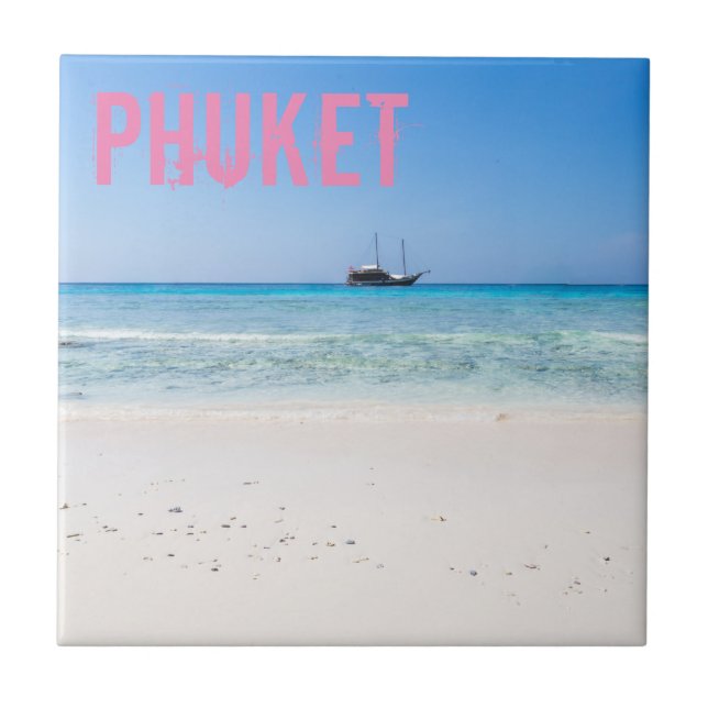 Phuket Beach Thailand souvenir Tile (Front)