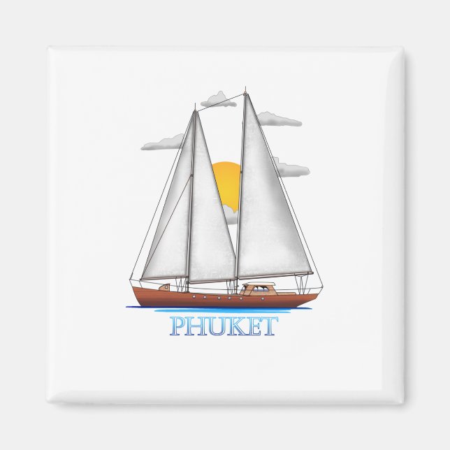 Phuket Coastal Nautical Sailing Sailor Magnet (Front)