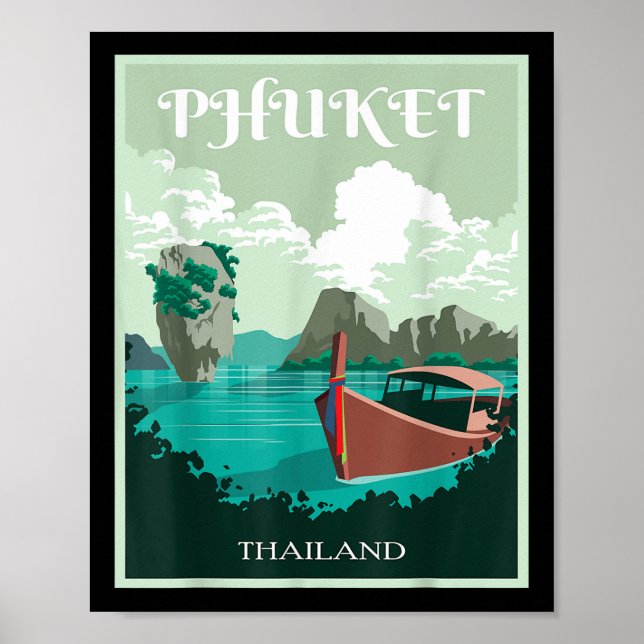 Phuket Longtail Boat Thailand Island Samui Souveni Poster (Front)