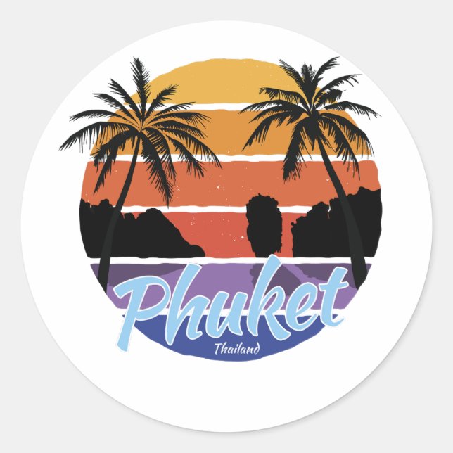 Phuket Sticker, Phuket Thailand Classic Round Sticker (Front)