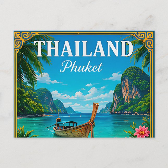 🌴 Phuket Thailand Beach Memory From Island Trip  Postcard (Front)