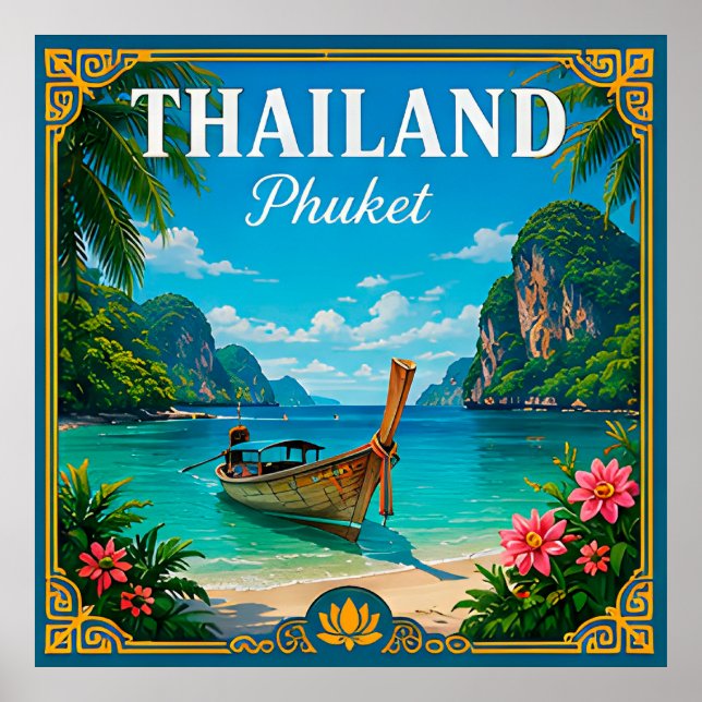 🌴 Phuket Thailand Beach Memory From Island Trip  Poster (Front)
