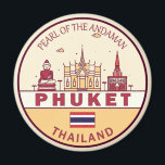 Phuket Thailand City Skyline Emblem Magnet<br><div class="desc">Phuket minimalist,  colourful art design featuring monuments and landmarks of the city in Thailand.</div>