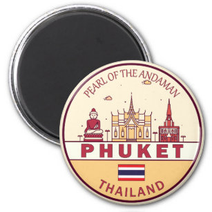 Phuket Thailand City Skyline Emblem Magnet