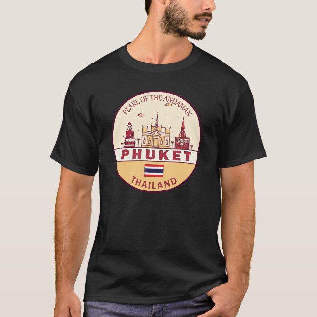 Phuket Thailand City Skyline Emblem T-Shirt (Front)
