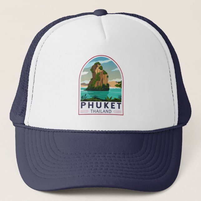 Phuket Thailand Retro  Trucker Hat (Front)