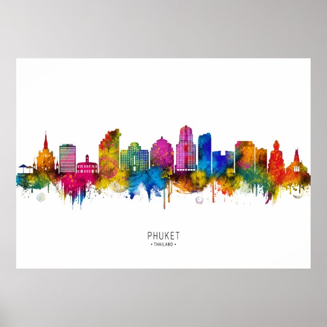 Phuket Thailand Skyline Poster (Front)