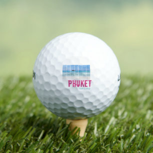 Phuket Thailand Vintage Beach Panorama Souvenir Golf Balls