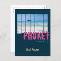  Phuket Thailand Vintage Beach Panorama Souvenir