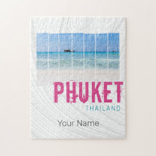 Phuket Thailand Vintage Beach Panorama Souvenir Jigsaw Puzzle