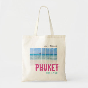 Phuket Thailand Vintage Beach Panorama Souvenir Tote Bag
