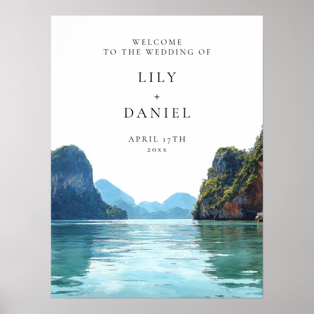 Phuket Thailand Wedding Welcome Sign (Front)