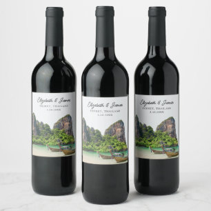 Phuket Wedding Thailand Personalised Wine Label