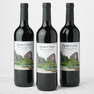 Phuket Wedding Thailand Personalised Wine Label