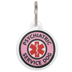 Phycatric service dog pet tag