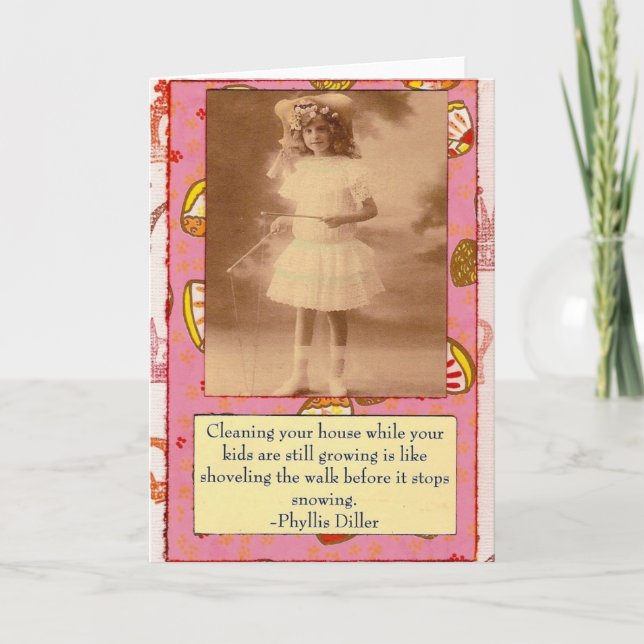 Phyllis Diller Quote Collage Card (Front)