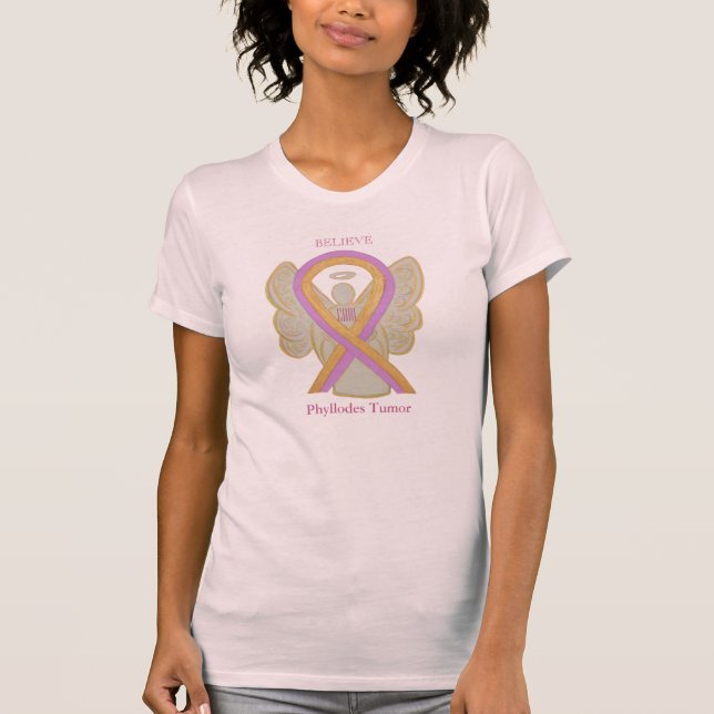 Phyllodes Tumour Awareness Ribbon Angel Art Shirts (Front)