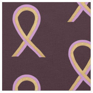 Phyllodes Tumour Pink & Gold Cancer Ribbon Fabric
