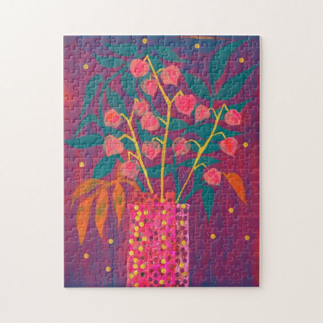 Physalis Autumn Plants Bouquet Colourful Floral Ar Jigsaw Puzzle (Vertical)