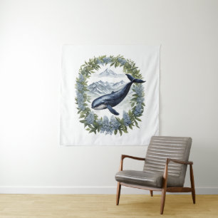 Physeter macrocephalus Whale With Mountain Laurel Tapestry