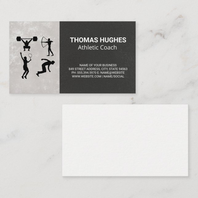 Physical Activities | Athletic  Coach  Business Card (Front/Back)