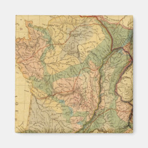 Physical and mineralogical map of France Magnet