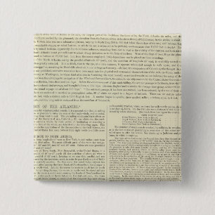 Physical Chart of the Atlantic Ocean 15 Cm Square Badge