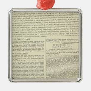 Physical Chart of the Atlantic Ocean Metal Tree Decoration