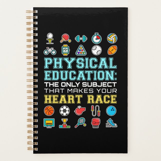 Physical Education Heart Race PE Teacher Planner (Front)