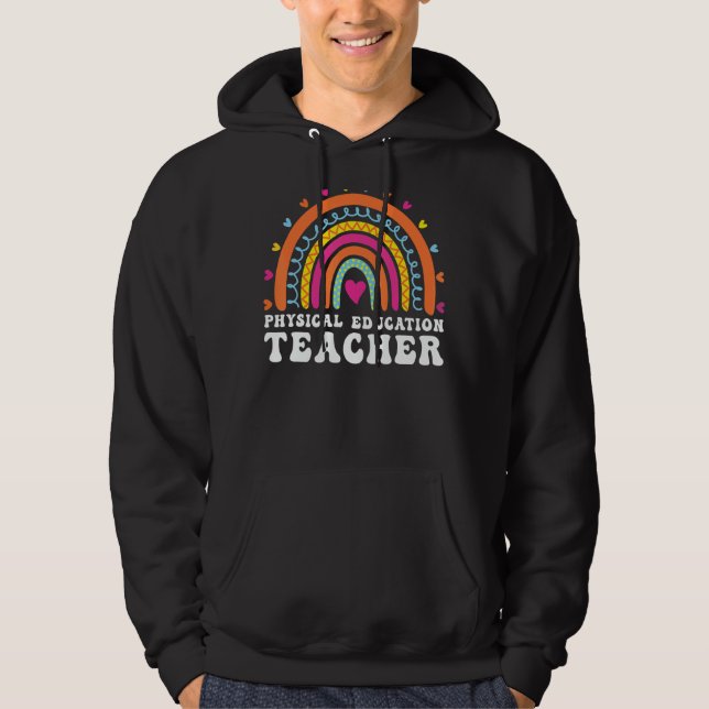 Physical Education PE Teacher Phys Ed Leopard Boho Hoodie (Front)
