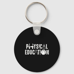 Physical education teacher favorite basketball tea key ring