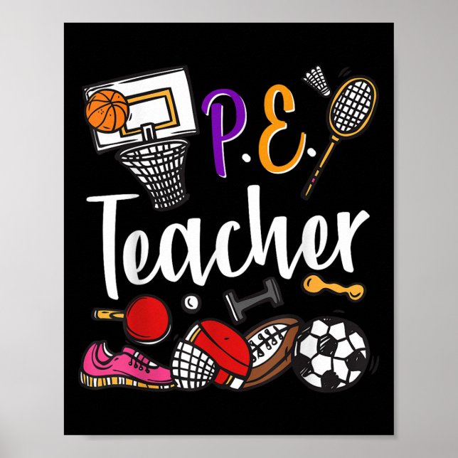 Physical Education Teacher Proud Pe Teacher Srts C Poster (Front)
