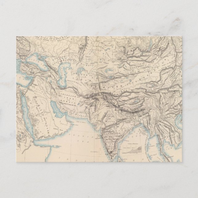 Physical Europe & Asia Postcard (Front)