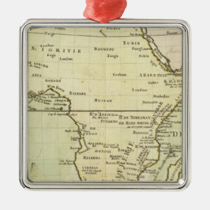 Physical map of Africa Metal Tree Decoration