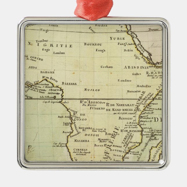 Physical map of Africa Metal Tree Decoration (Front)