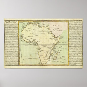 Physical map of Africa Poster