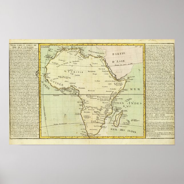 Physical map of Africa Poster (Front)