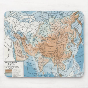 Physical Map of Asia (1916) Mouse Mat