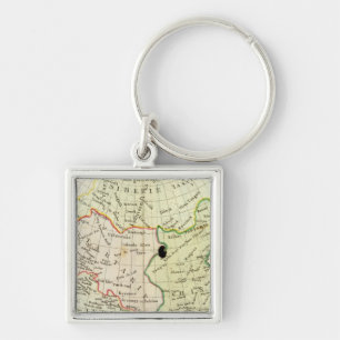 Physical map of Asia Key Ring