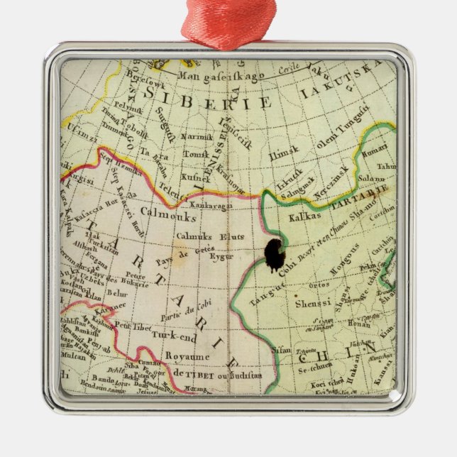 Physical map of Asia Metal Tree Decoration (Front)
