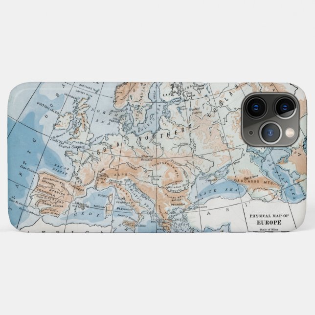 Physical Map of Europe (1916) Case-Mate iPhone Case (Back (Horizontal))