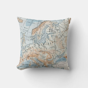 Physical Map of Europe (1916) Cushion