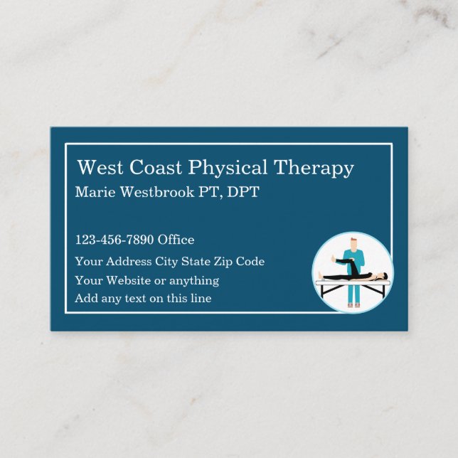 Physical Rehabilitation Medical Clinic Business Card (Front)