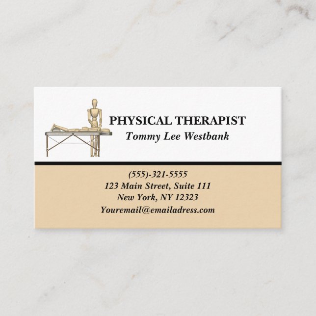 Physical Therapist  Business Card (Front)