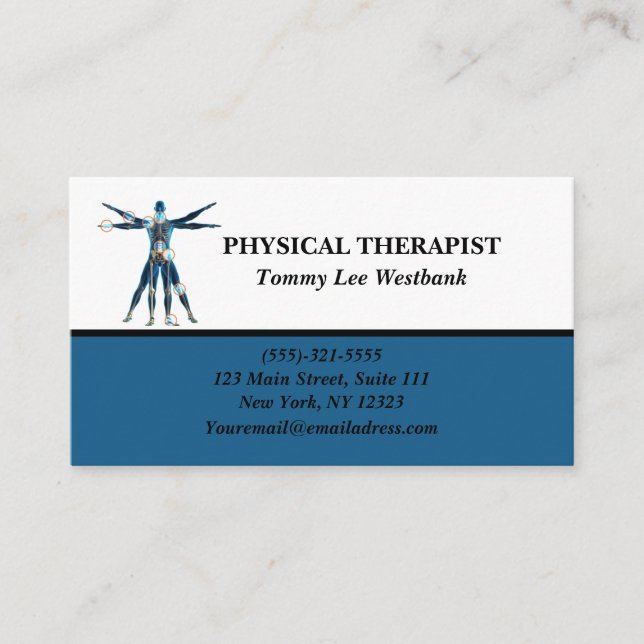 Physical Therapist  Business Card (Front)