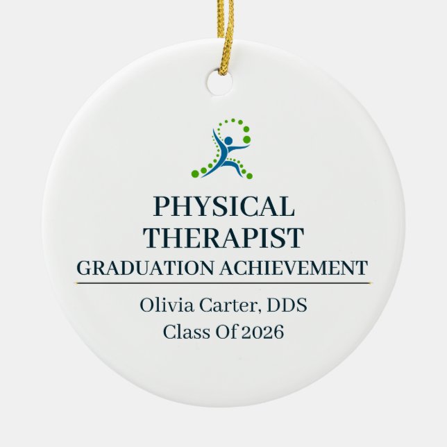 Physical Therapist Custom Name Since Year Ceramic Tree Decoration (Front)