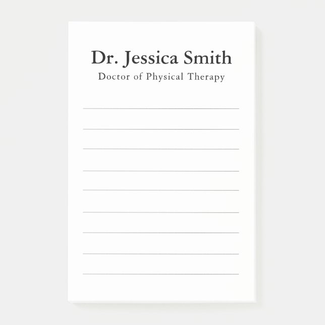 Physical Therapist DPT Customised Simple Classic  Post-it Notes (Front)
