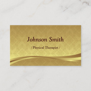Physical Therapist - Elegant Gold Damask Business Card