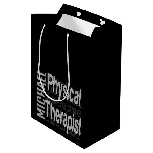 Physical Therapist Extraordinaire CUSTOM Medium Gift Bag (Back Angled)