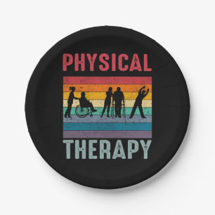 Physical Therapist Gift Retro Physical Therapy Paper Plate